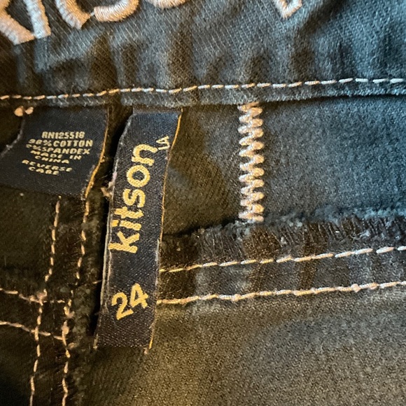 Kitson Dark Gray Women's Straight Leg Jeans - Picture 6 of 7